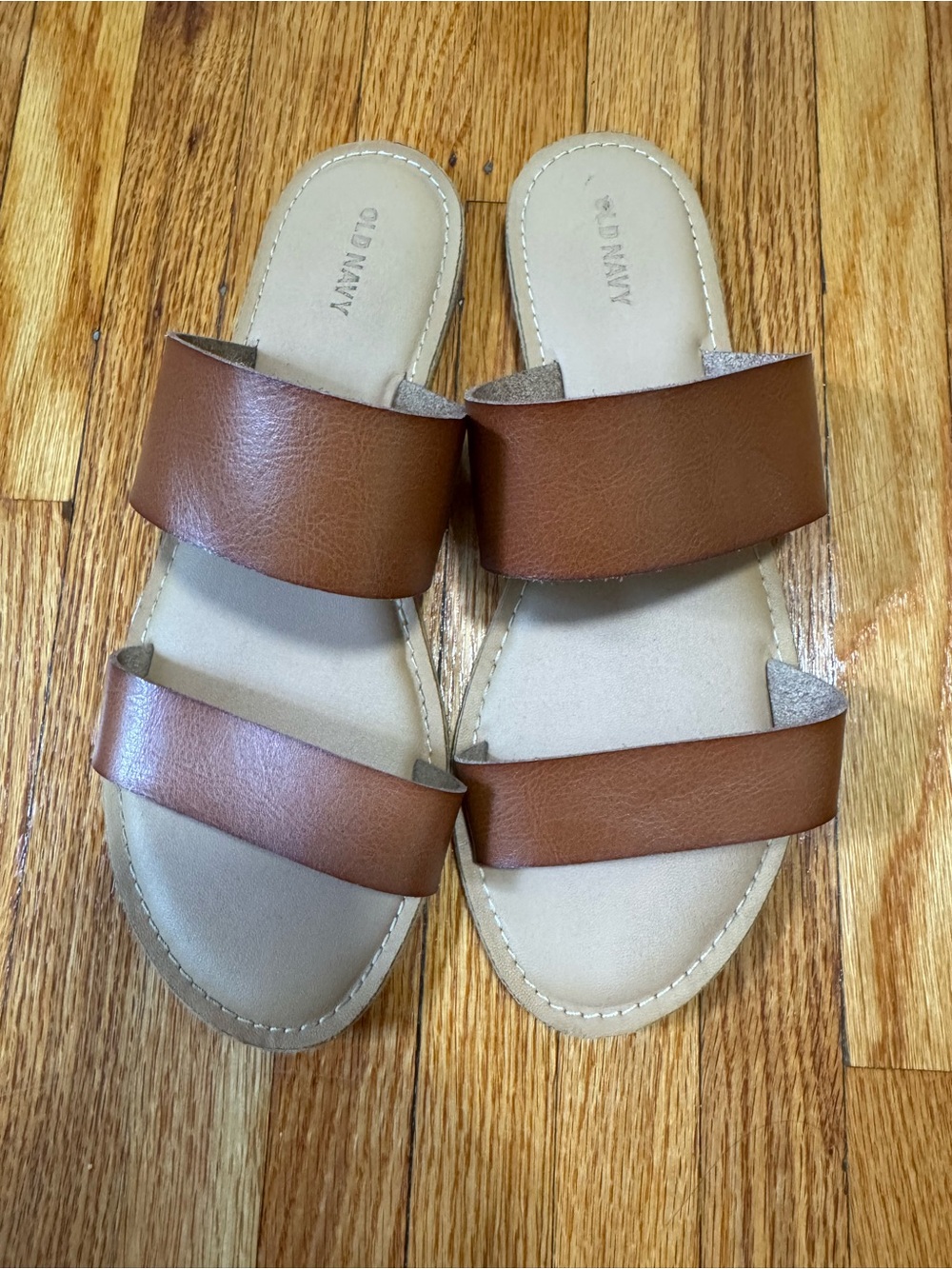 Old Navy Women's Brown Double-Strap Slide Sandals